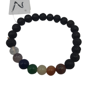 CHAKRA AND LAVA STONE BRACELET