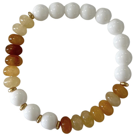 CITRONE AND WHITE STRETCH BRACELET