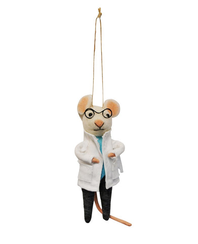 SCIENTIST MOUSE ORNAMENT