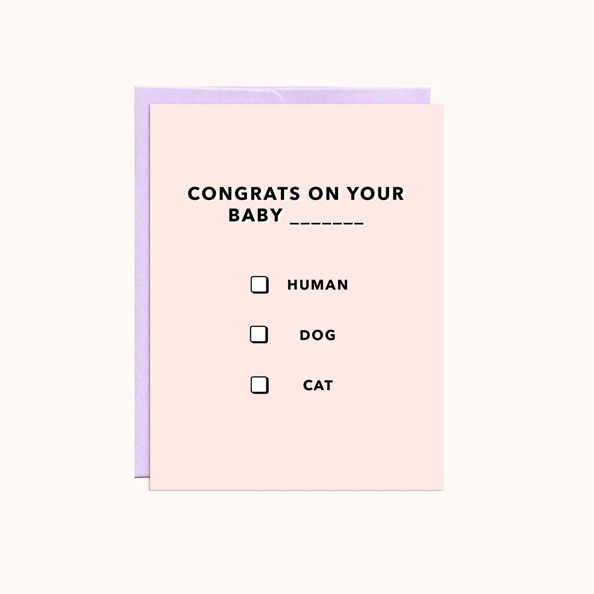 MULTIPLE CHOICE BABY CARD