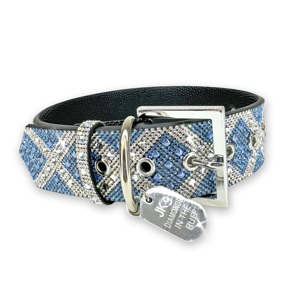 Blue diamond dog collar best sale