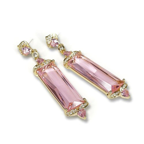 PINK CRYSTAL DROP EARRINGS