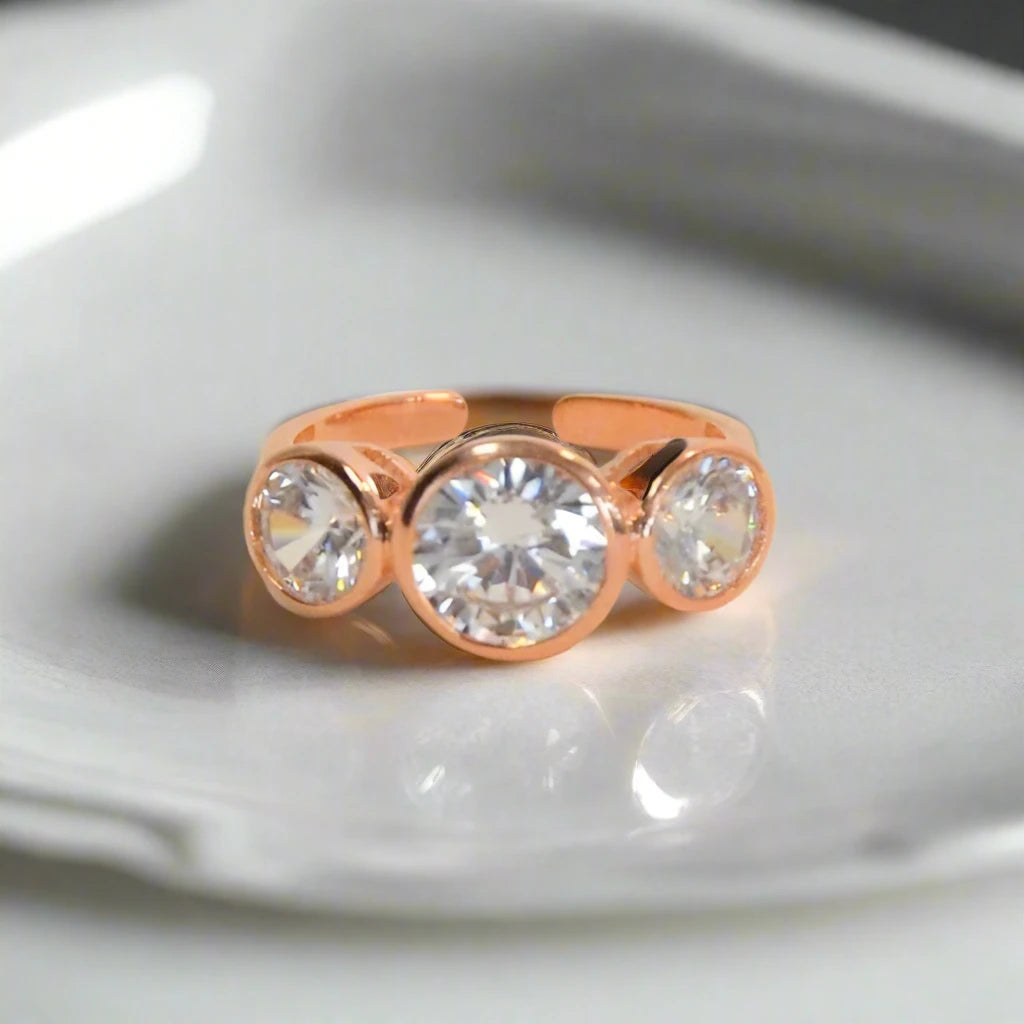 3 STONE ADJUSTABLE RING