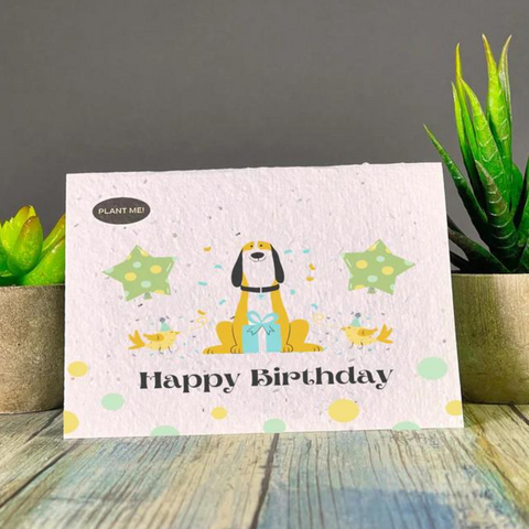 HAPPY BIRTHDAY DOGGY PLANTABLE CARD