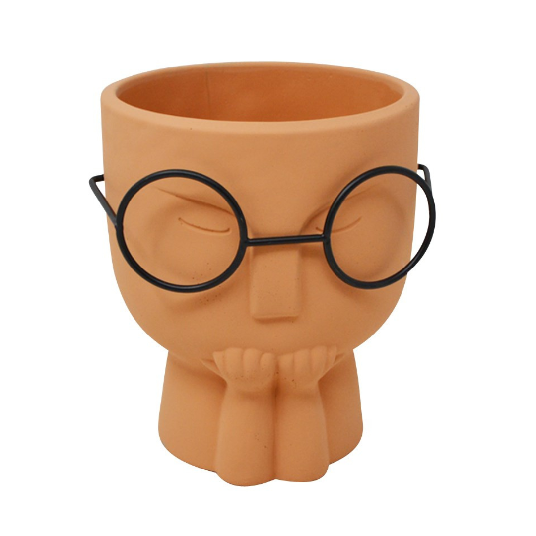 THINKING GUY WITH GLASSES VASE COLLECTION-pick up or local delivery only