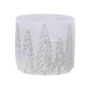 CEMENT PLANTERS WITH PINE TREES