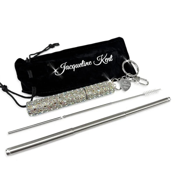 Crystal travel straw