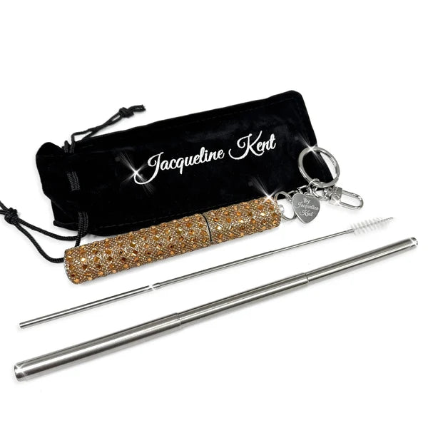 Crystal travel straw
