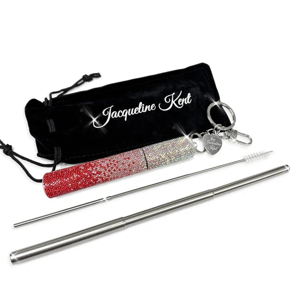 Crystal travel straw