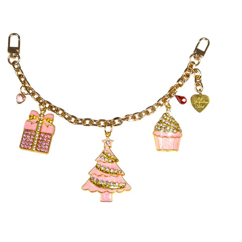 Pink Christmas purse charm