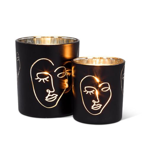 FACE TEALIGHT BLACK