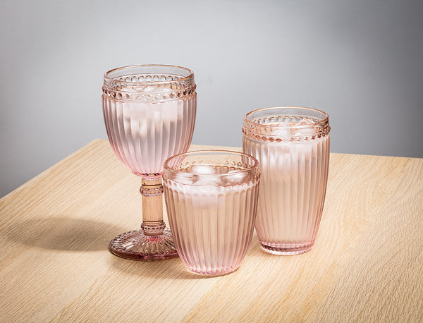 DOT & PANEL PINK GLASSWARE