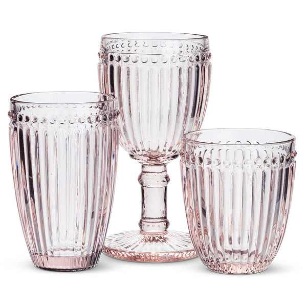 DOT & PANEL PINK GLASSWARE