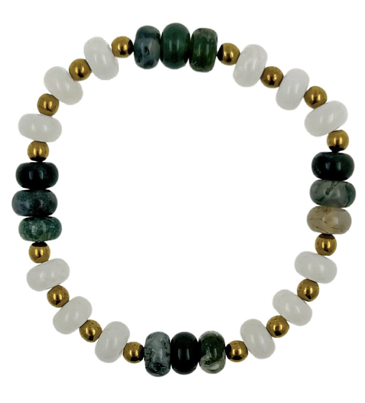 RODELLE MOSS/ WHITE JADE BRACELET